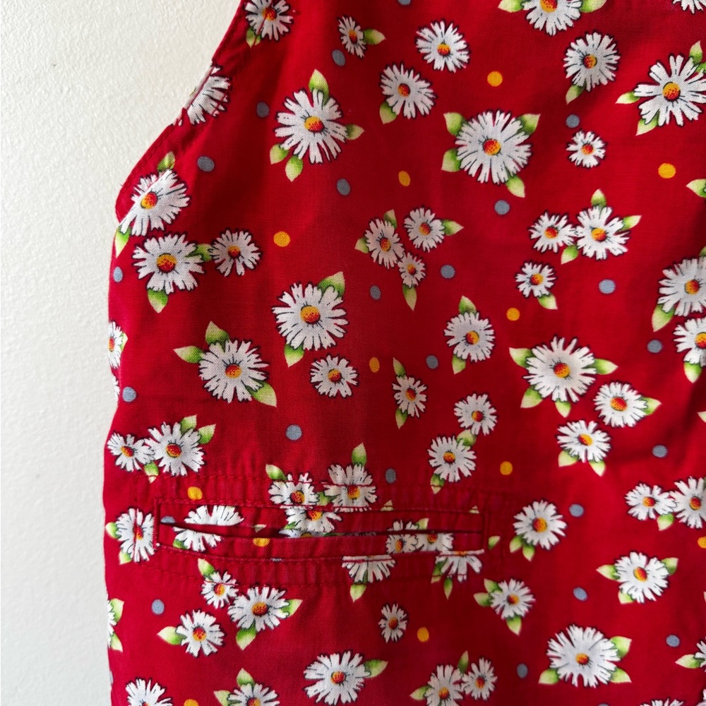 Vintage 90s Red Floral Vest - Picture 3 of 8